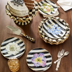 MacKenzie-Childs Courtly Check Fluted Dessert Plate