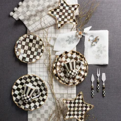 New MacKenzie-Childs Courtly Check Fluted Dinner Plate