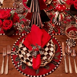 New MacKenzie-Childs Courtly Check Fluted Dinner Plate