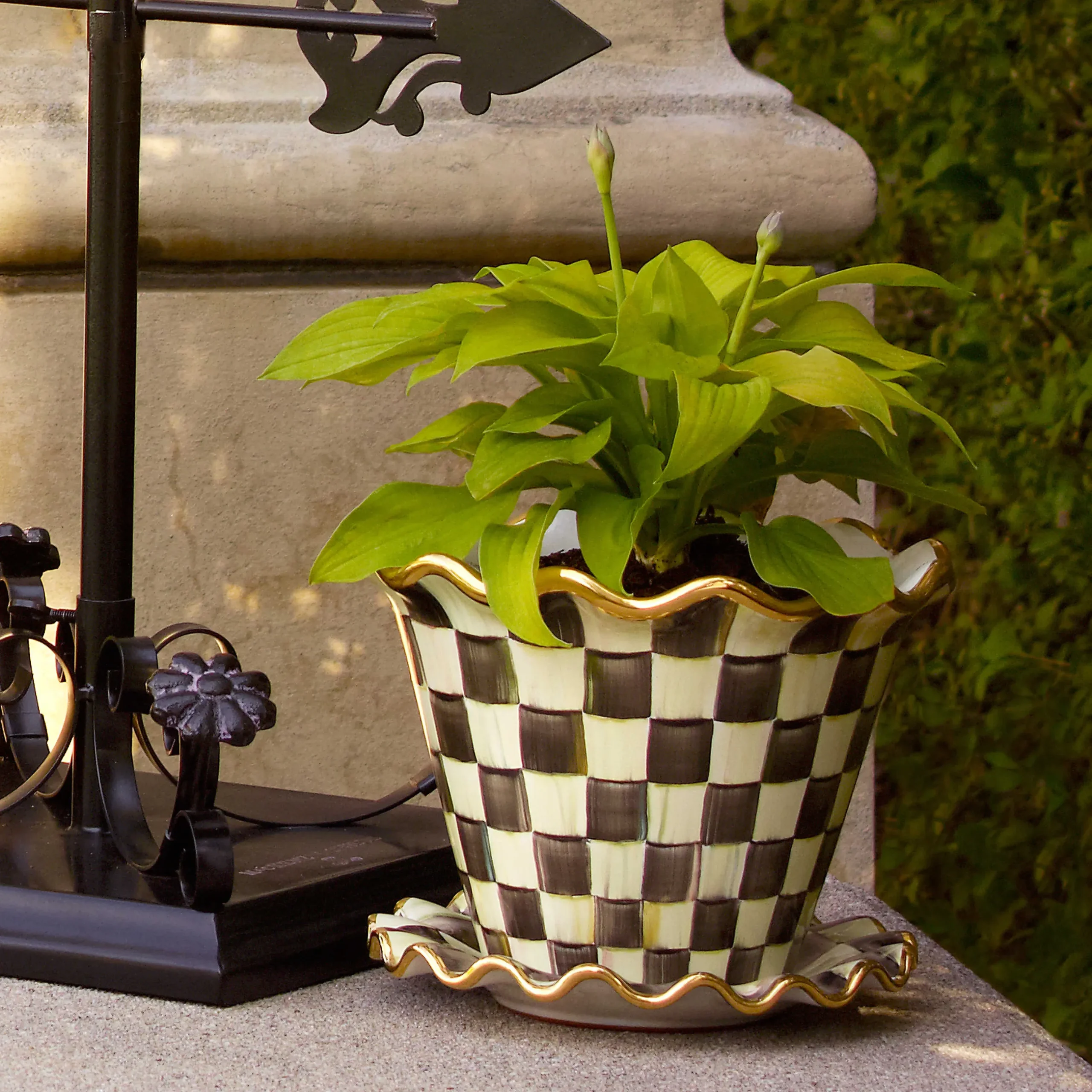 Outlet MacKenzie-Childs Courtly Check Garden Pot - 8"