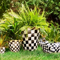 Outlet MacKenzie-Childs Courtly Check Garden Pot - 8