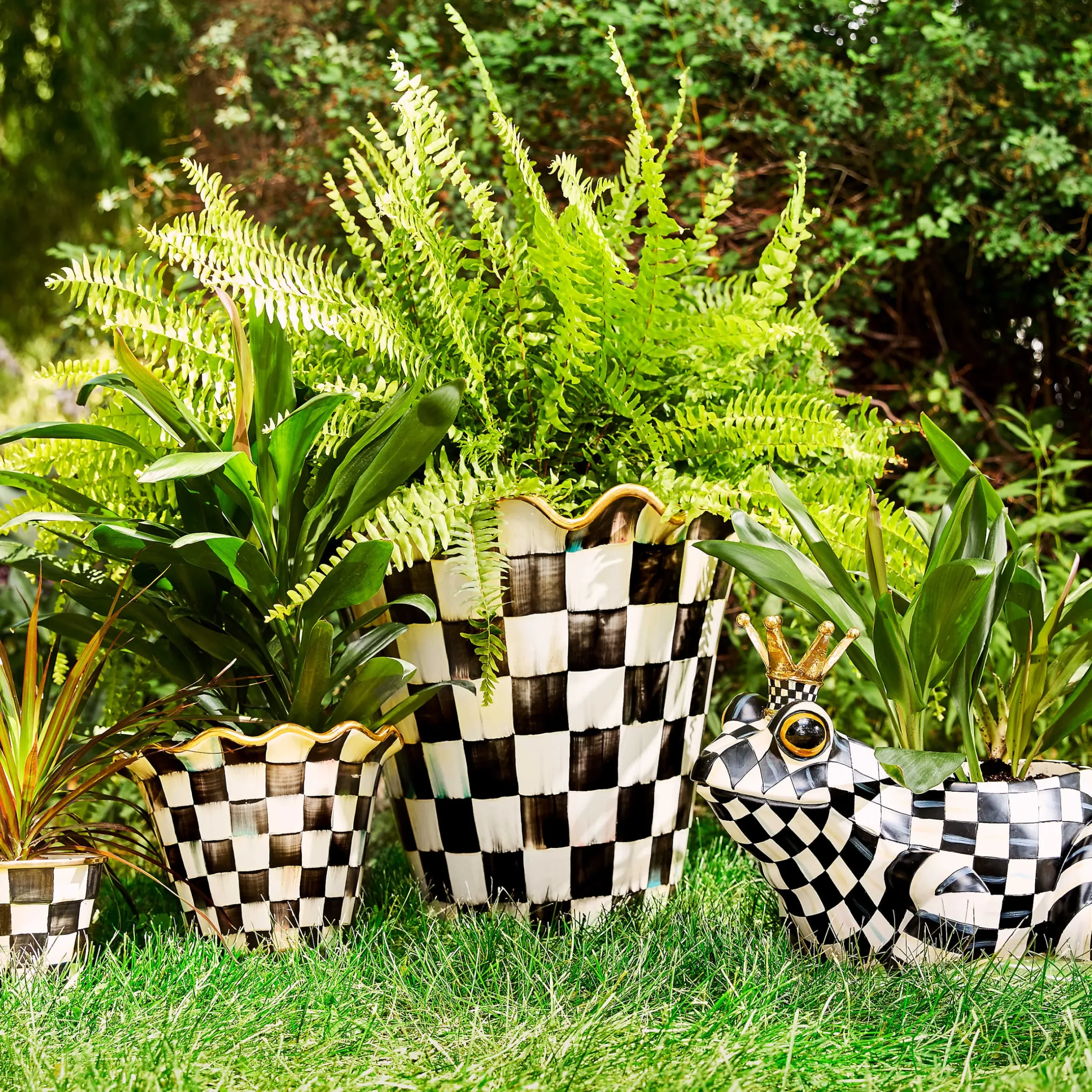 Outlet MacKenzie-Childs Courtly Check Garden Pot - 8"