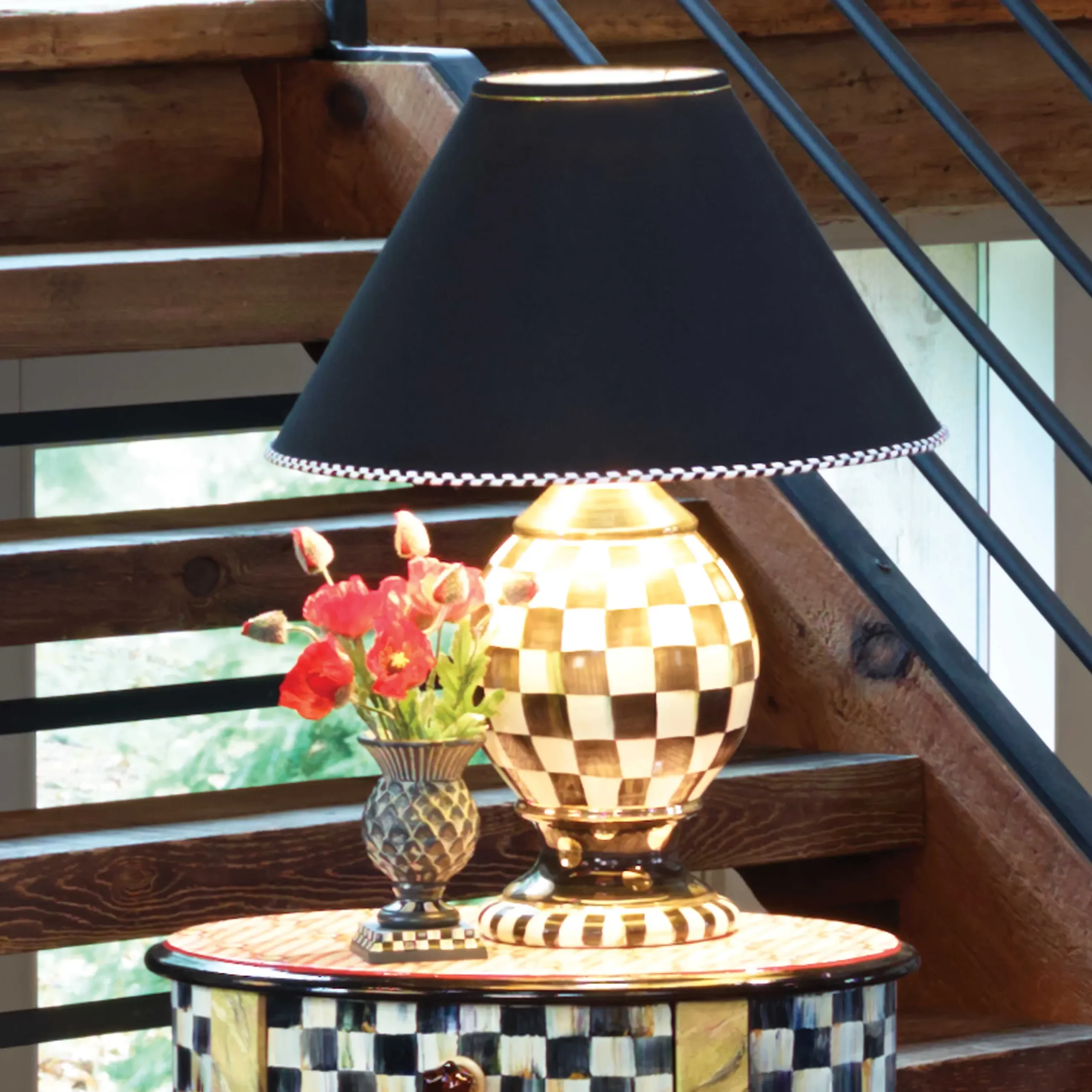 MacKenzie-Childs Courtly Check Globe Lamp