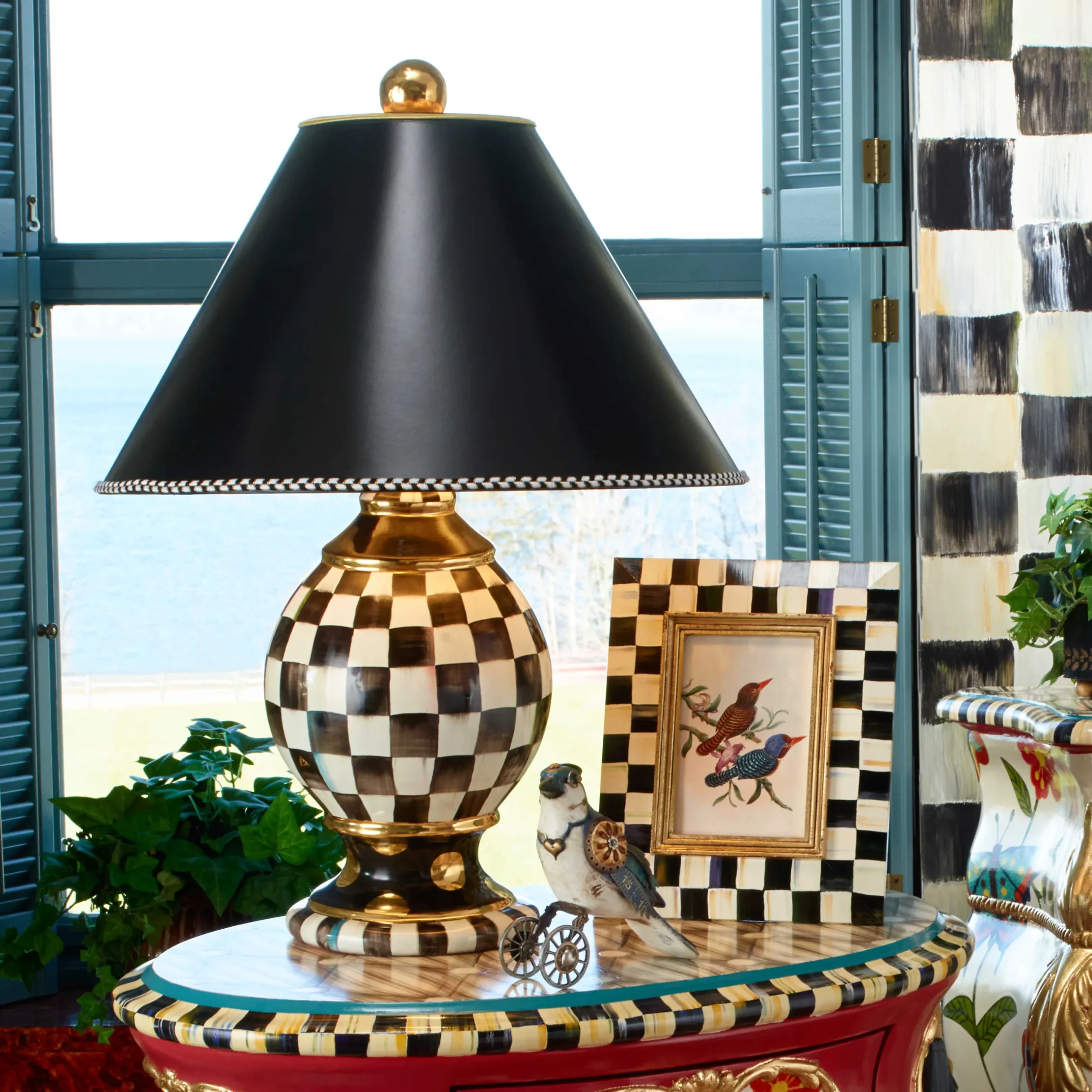 MacKenzie-Childs Courtly Check Globe Lamp