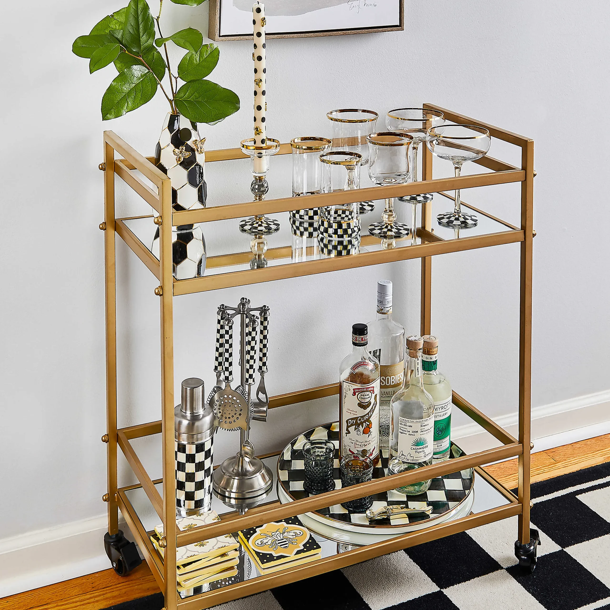 Outlet MacKenzie-Childs Courtly Check Highball Glass