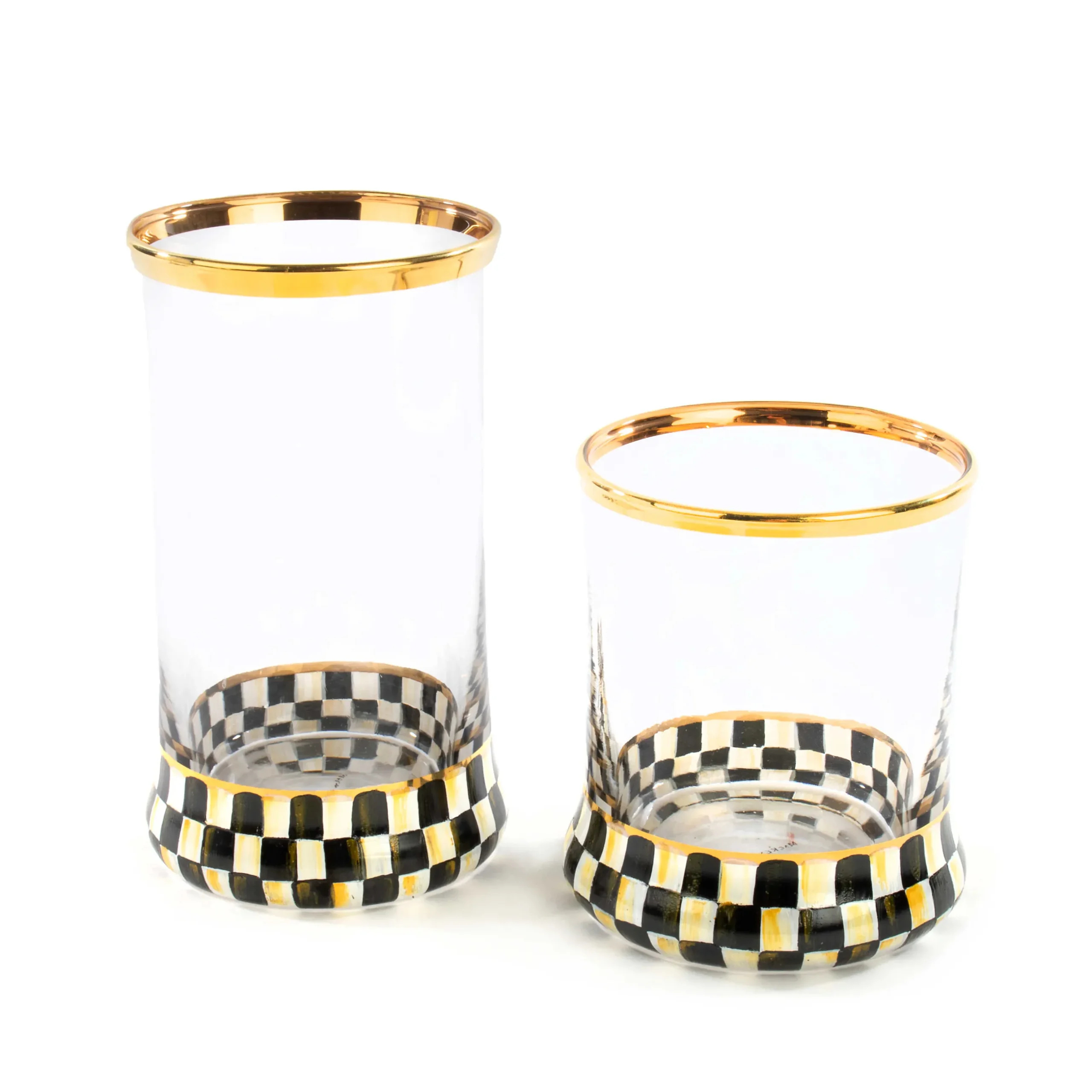 Outlet MacKenzie-Childs Courtly Check Highball Glass