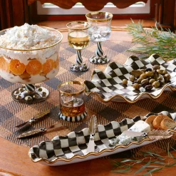 Best MacKenzie-Childs Courtly Check Hors D'Oeuvre Tray