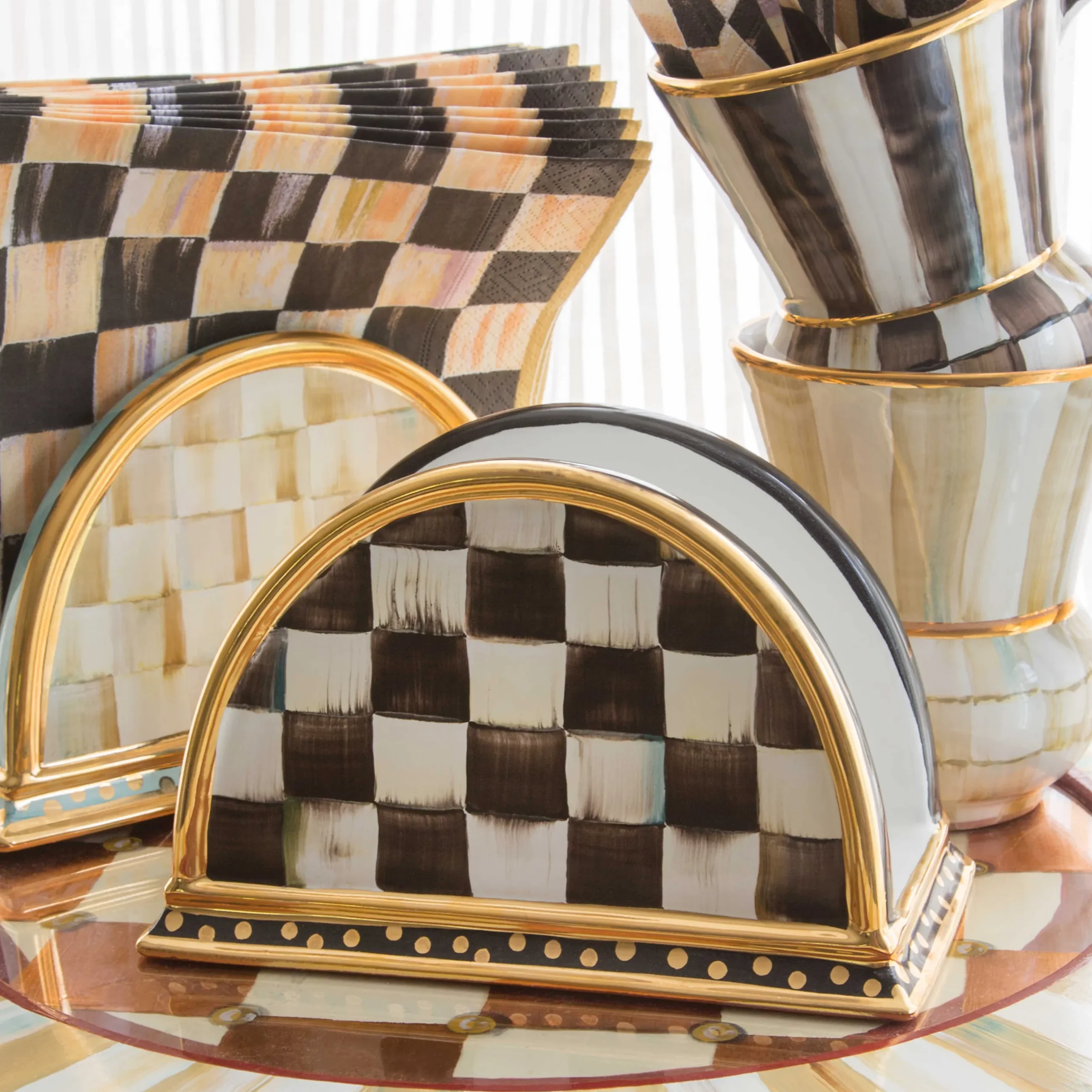 Hot MacKenzie-Childs Courtly Check Napkin Holder