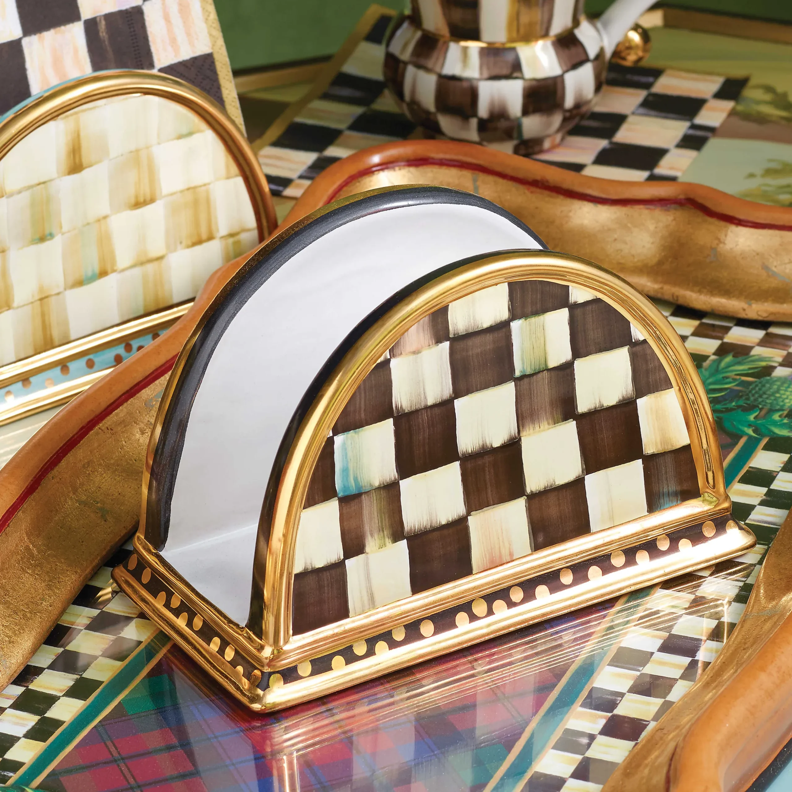Hot MacKenzie-Childs Courtly Check Napkin Holder