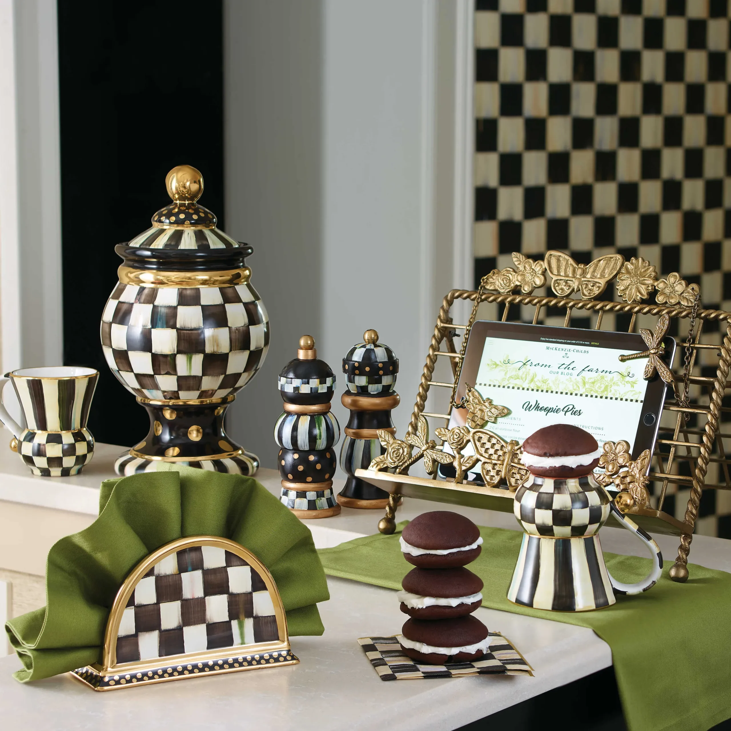 Hot MacKenzie-Childs Courtly Check Napkin Holder