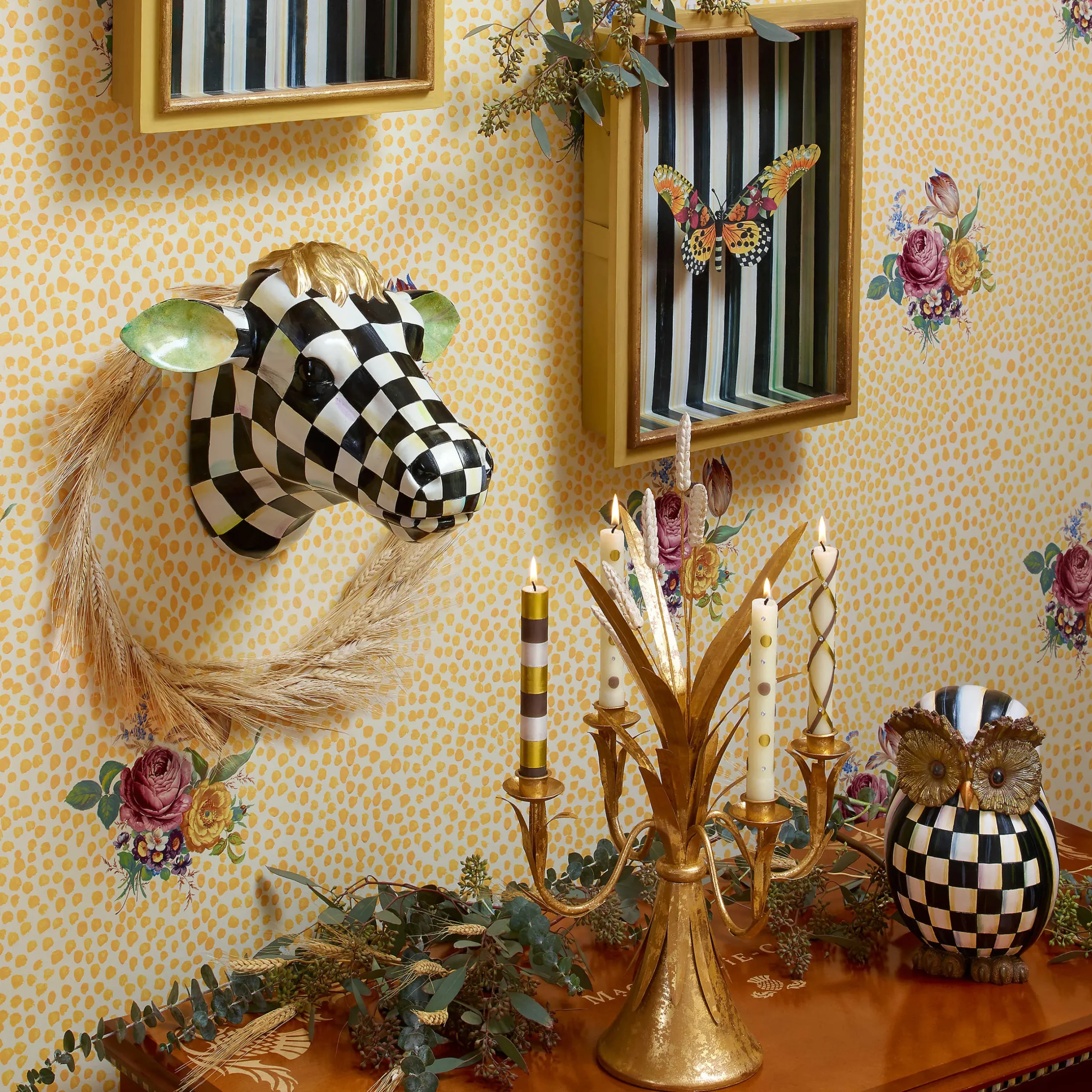 MacKenzie-Childs Courtly Check Owl