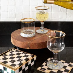 Best MacKenzie-Childs Courtly Check Paper Napkins - Cocktail - Gold