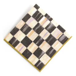 Best MacKenzie-Childs Courtly Check Paper Napkins - Cocktail - Gold