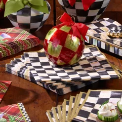 New MacKenzie-Childs Courtly Check Paper Napkins - Dinner - Gold