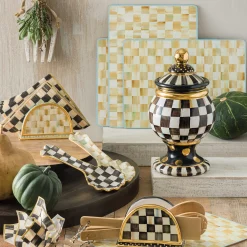 New MacKenzie-Childs Courtly Check Paper Napkins - Dinner - Gold