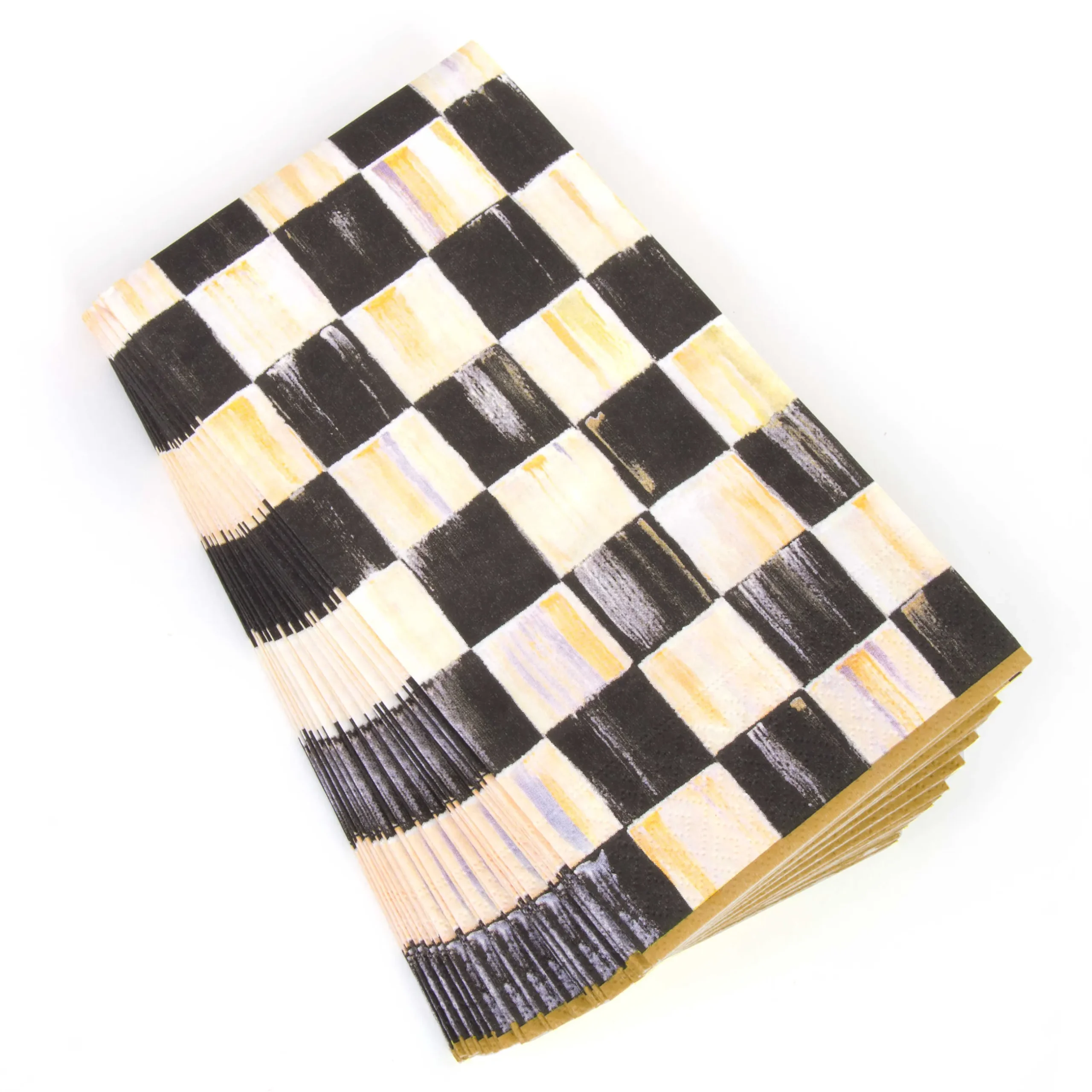 MacKenzie-Childs Courtly Check Paper Napkins - Guest - Gold