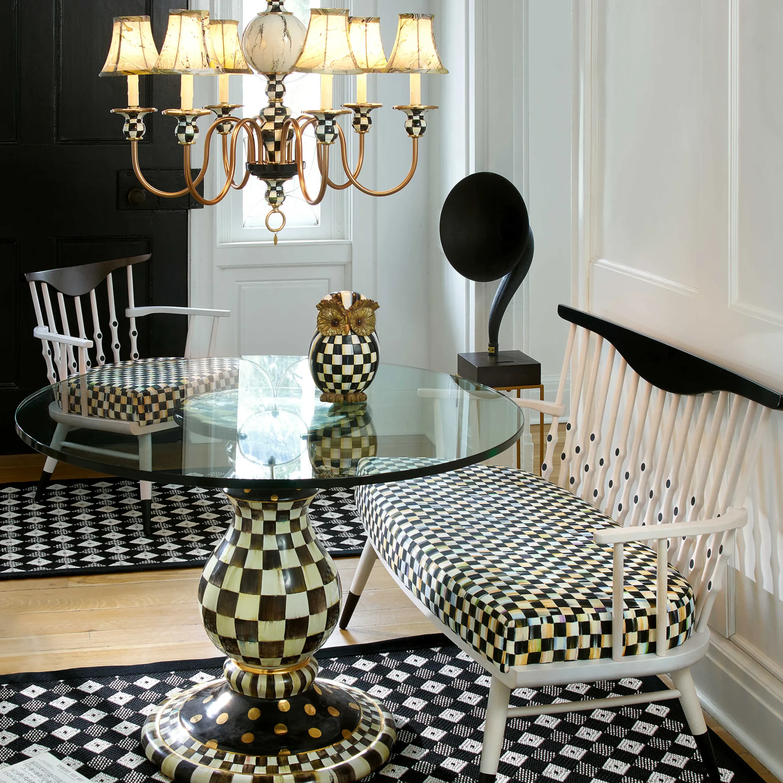 Outlet MacKenzie-Childs Courtly Check Pedestal Table Base