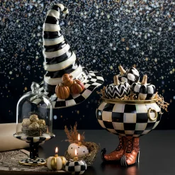 MacKenzie-Childs Courtly Check Pedestal With Cloche