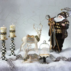 MacKenzie-Childs Courtly Check Pedestal With Cloche