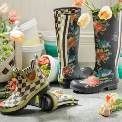Discount MacKenzie-Childs Courtly Check Rain Boots - Short - Size 8