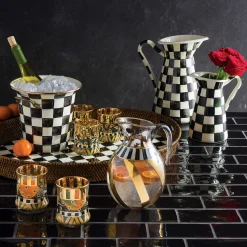 Sale MacKenzie-Childs Courtly Check Rattan & Enamel Party Tray