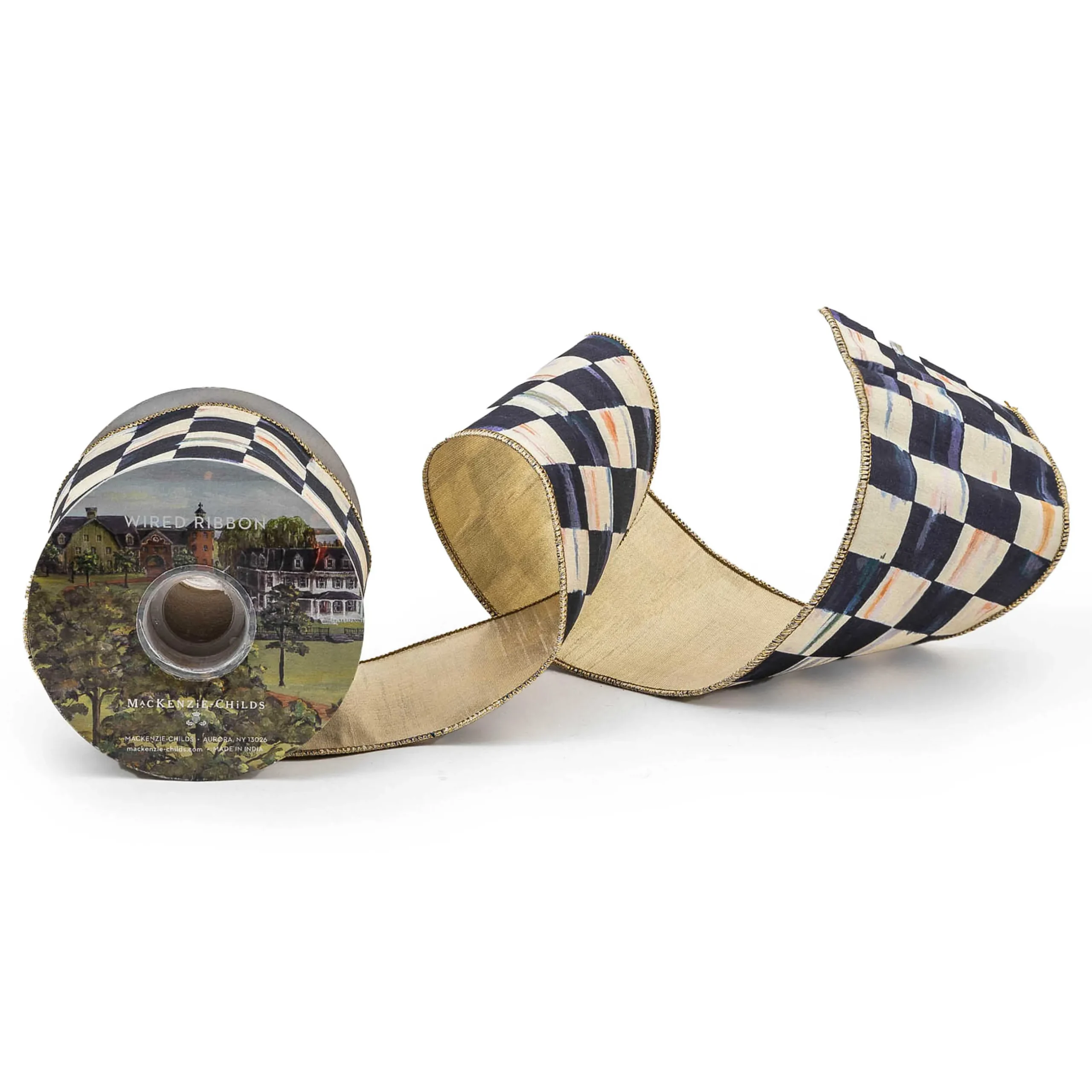 New MacKenzie-Childs Courtly Check 4" Ribbon