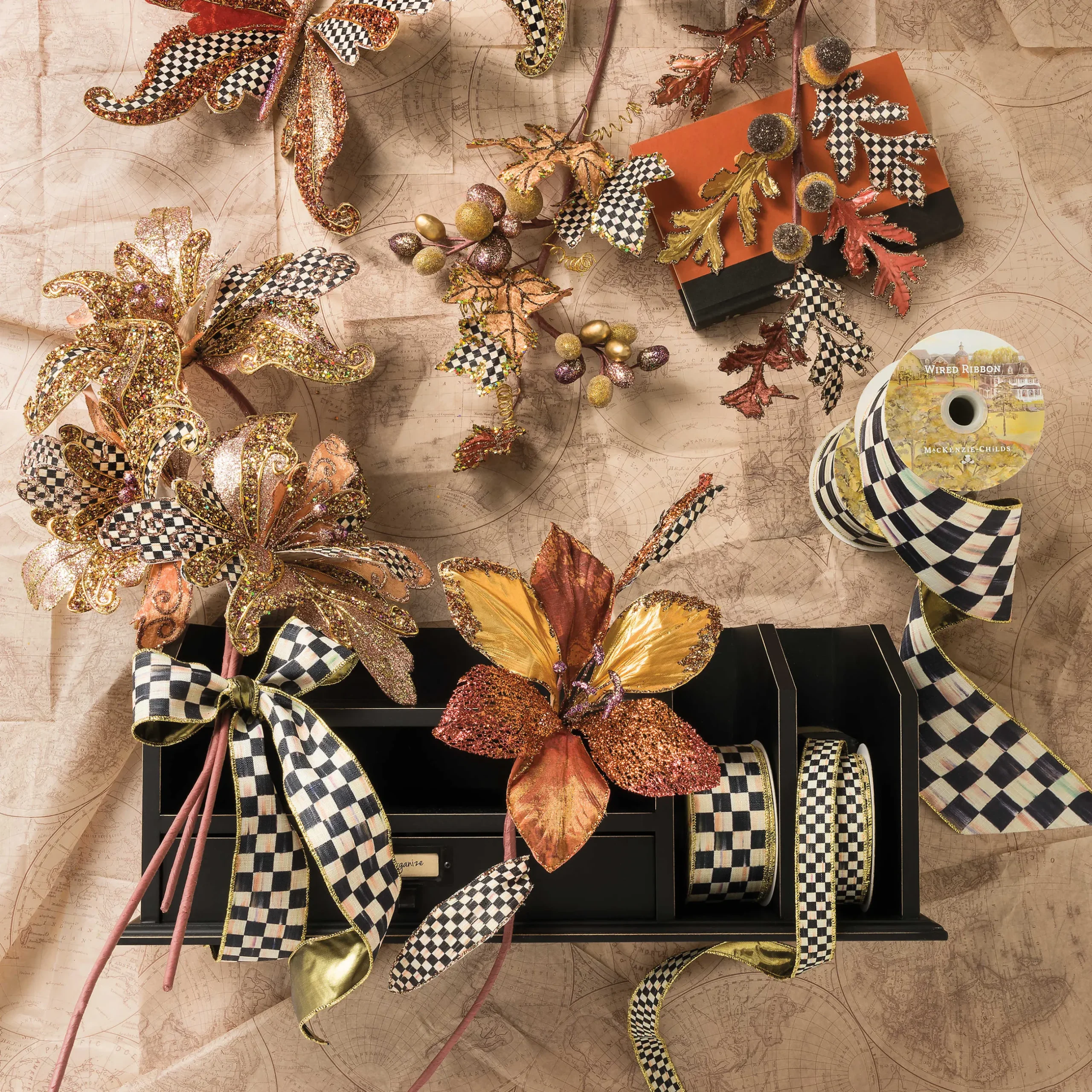Hot MacKenzie-Childs Courtly Check 1" Ribbon