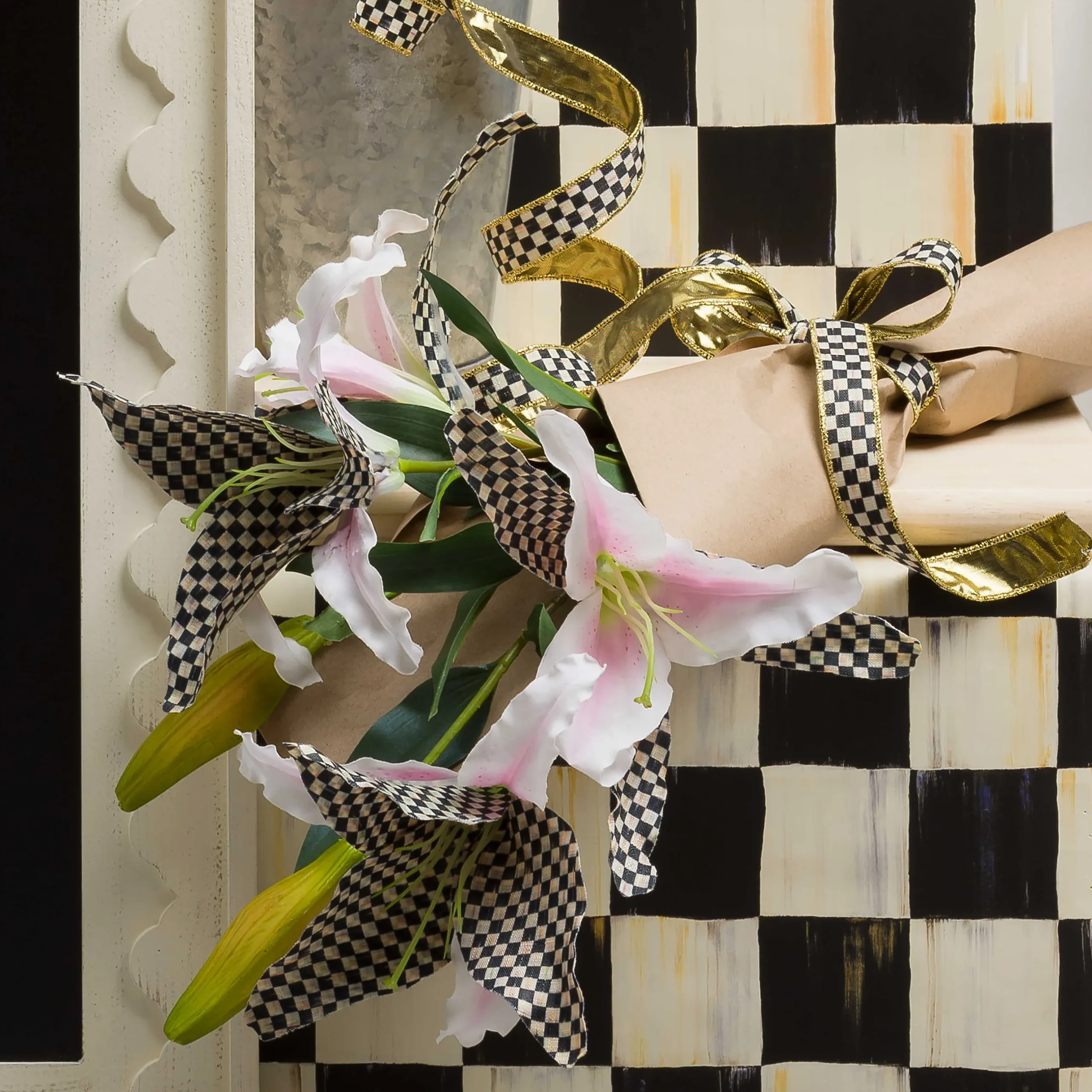Hot MacKenzie-Childs Courtly Check 1" Ribbon