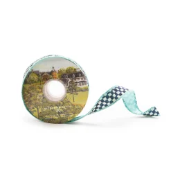 Hot MacKenzie-Childs Courtly Check 1" Ribbon - Aqua