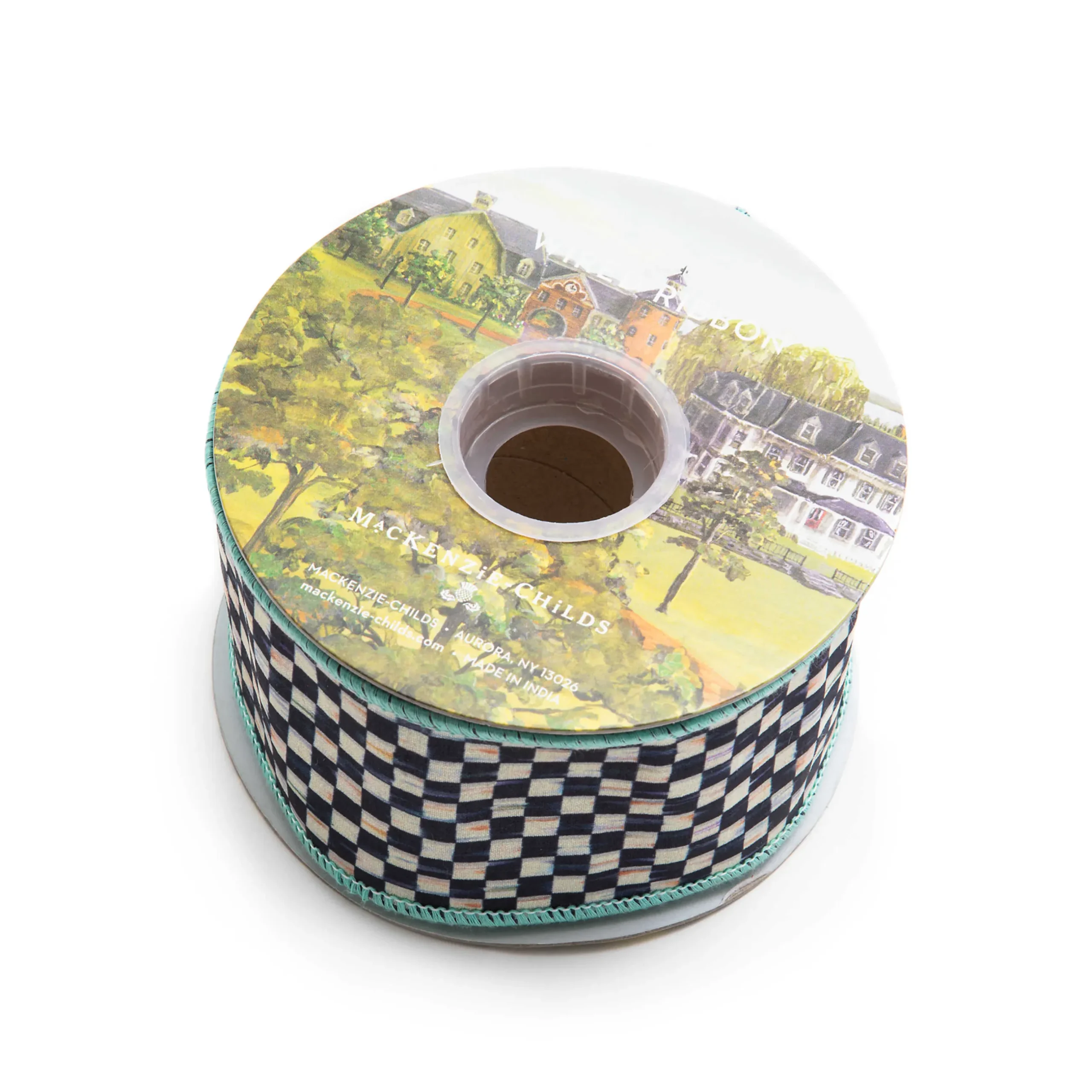 Hot MacKenzie-Childs Courtly Check 2.5" Ribbon - Aqua