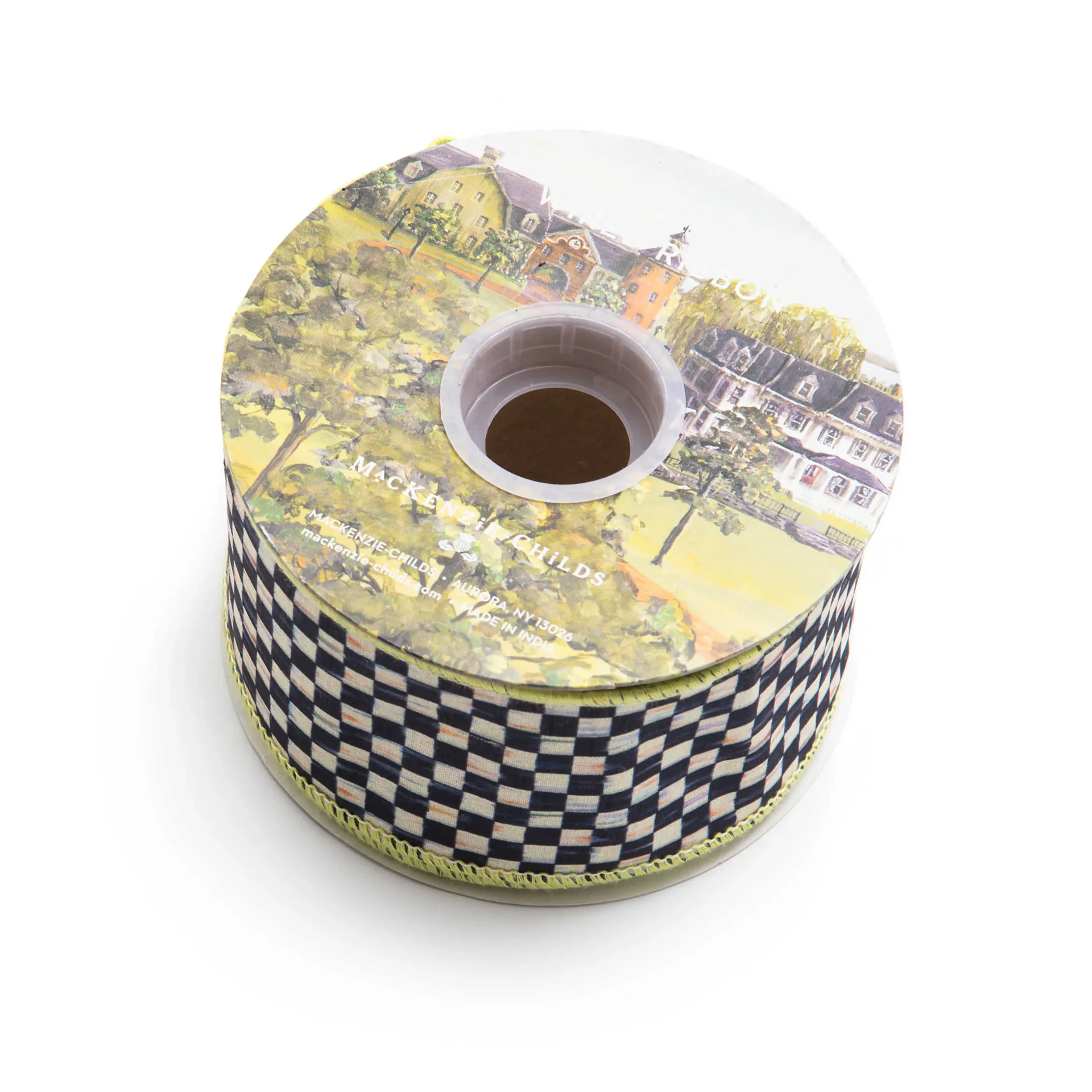 Discount MacKenzie-Childs Courtly Check 2.5" Ribbon - Spring Green