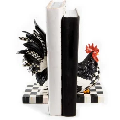 Best MacKenzie-Childs Courtly Check Rooster Book Ends