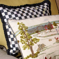 Best MacKenzie-Childs Courtly Check Ruffled Square Pillow