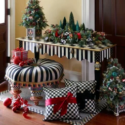 Discount MacKenzie-Childs Courtly Check Sash Pillow - Black