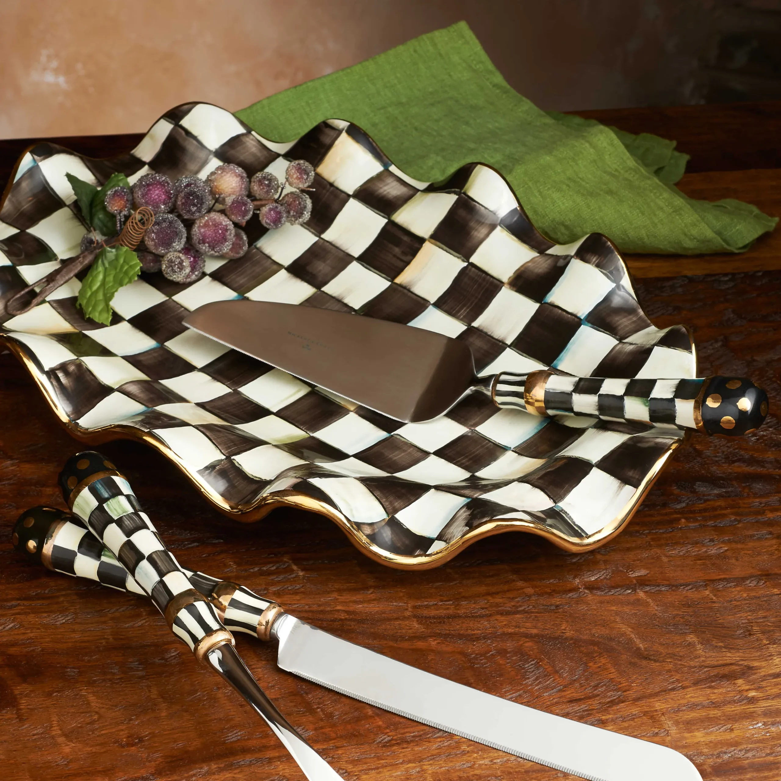 New MacKenzie-Childs Courtly Check Serving Platter