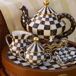 Hot MacKenzie-Childs Courtly Check Sugar Bowl With Lid
