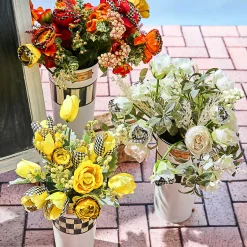 Sale MacKenzie-Childs Courtly Check Summer Bouquet - Yellow