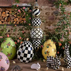 MacKenzie-Childs Courtly Check Trophy Bunnies - Set Of 2