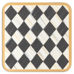 Hot MacKenzie-Childs Courtly Harlequin Cork Back Coasters - Set Of 4