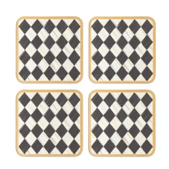 Hot MacKenzie-Childs Courtly Harlequin Cork Back Coasters - Set Of 4