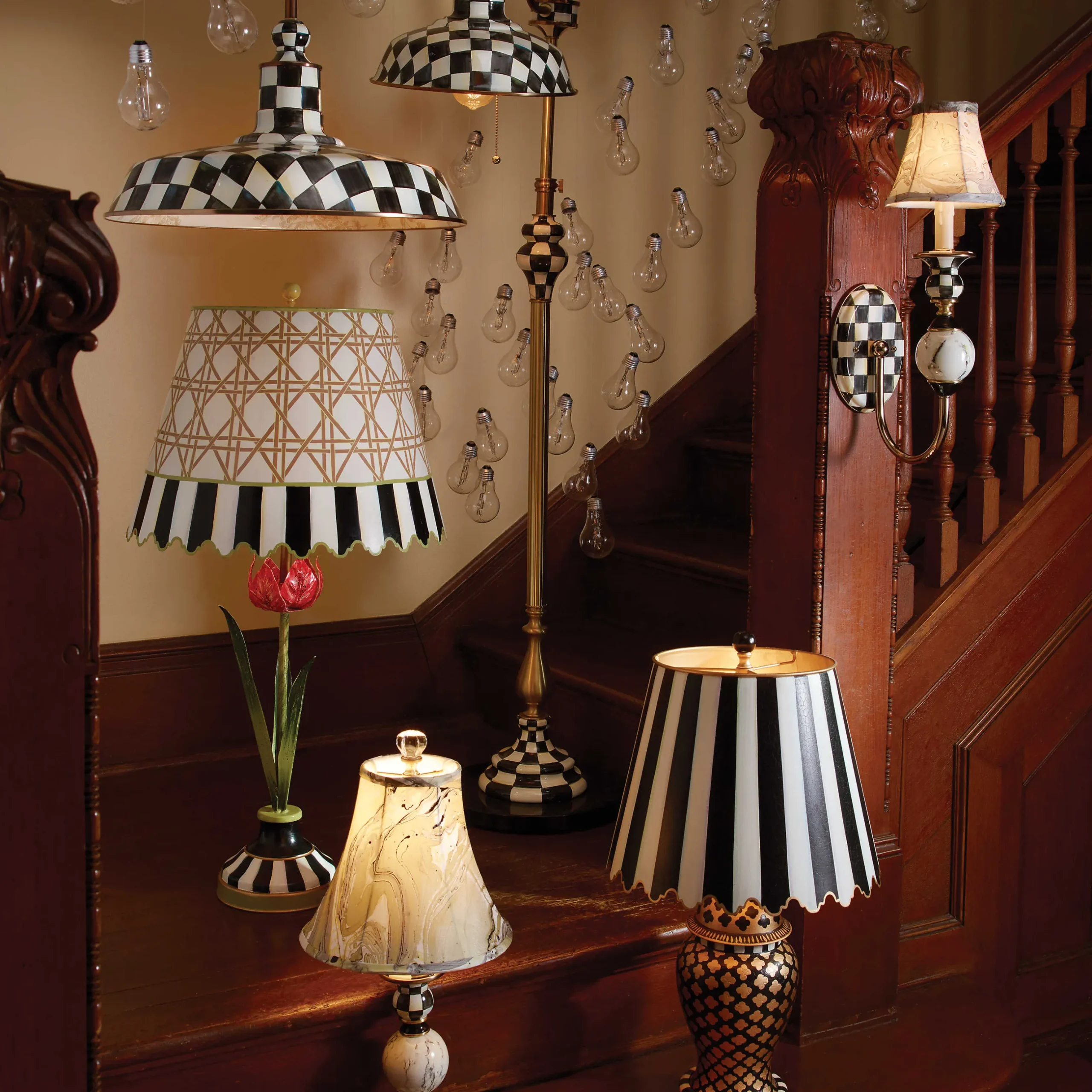 New MacKenzie-Childs Courtly Palazzo Candlestick Lamp
