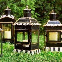 Outlet MacKenzie-Childs Courtly Stripe Candle Lantern - Small