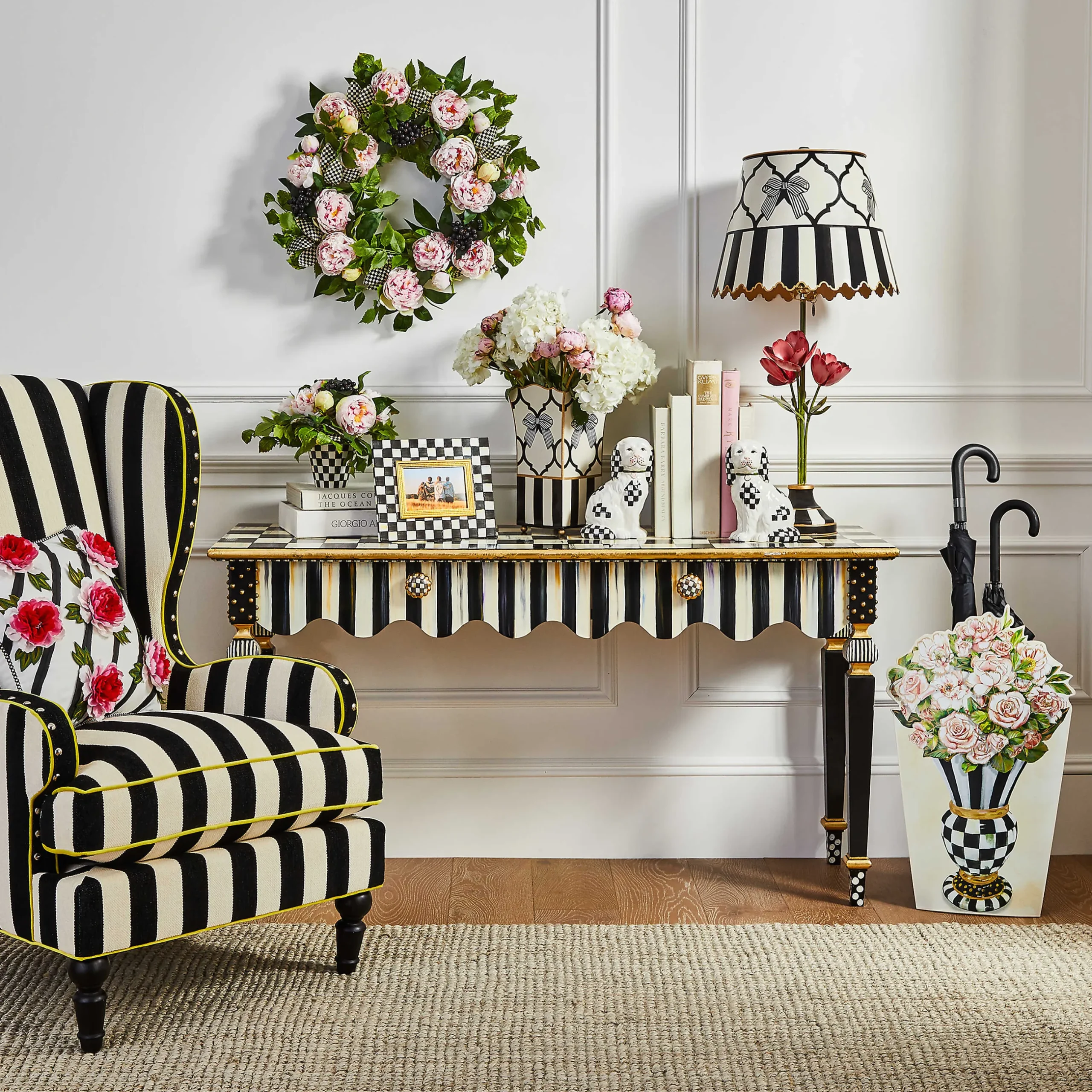 MacKenzie-Childs Courtly Stripe Console Table
