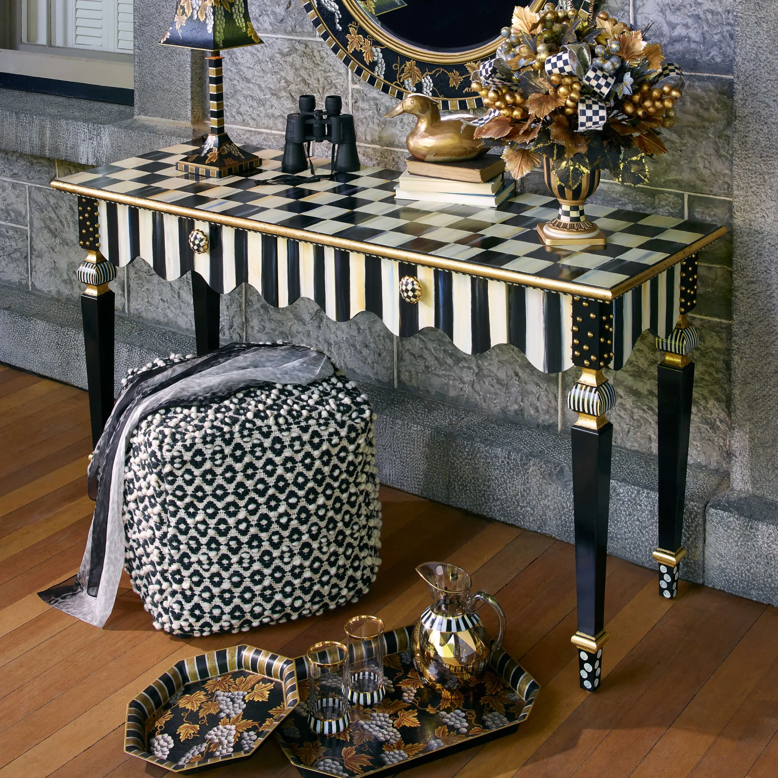 MacKenzie-Childs Courtly Stripe Console Table