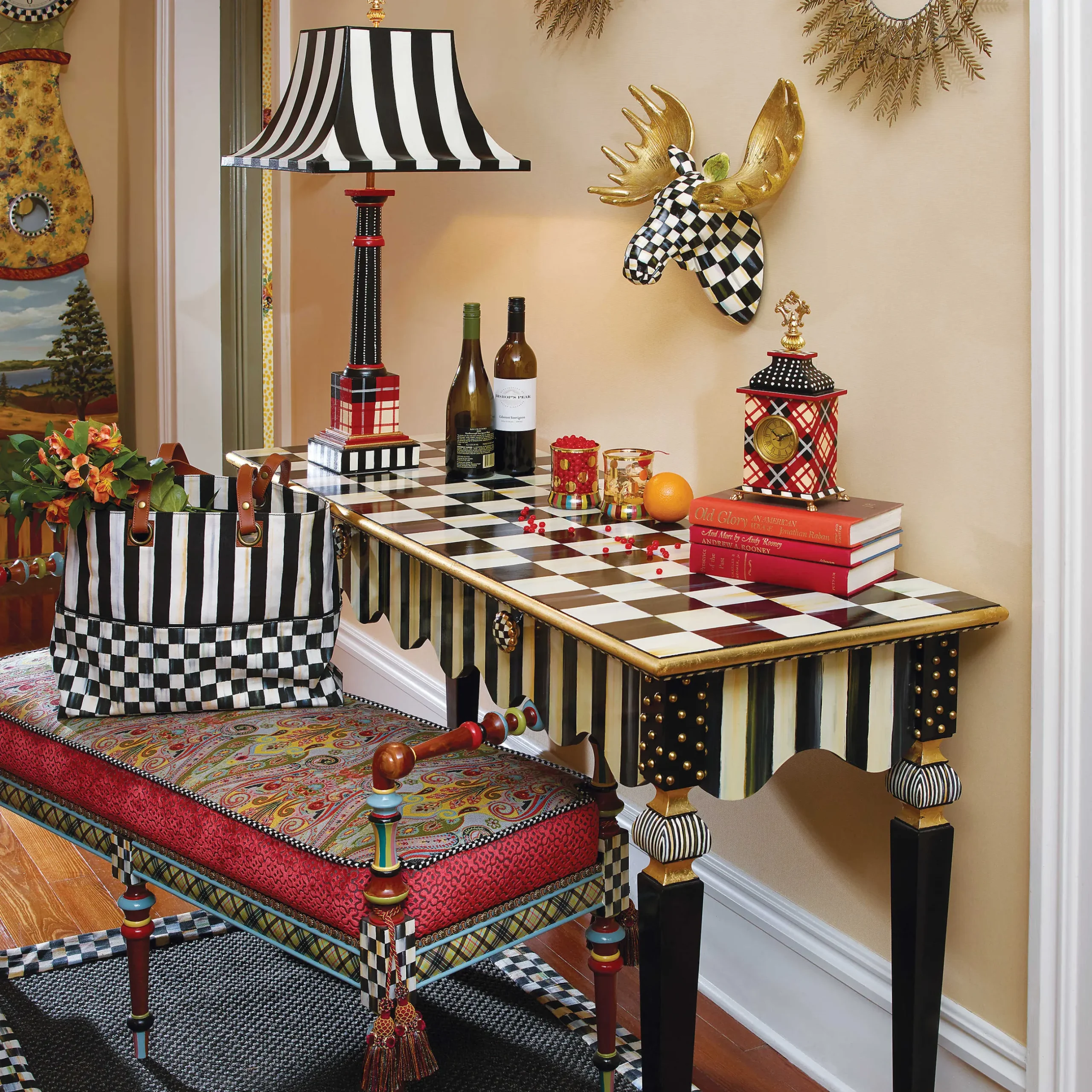 MacKenzie-Childs Courtly Stripe Console Table