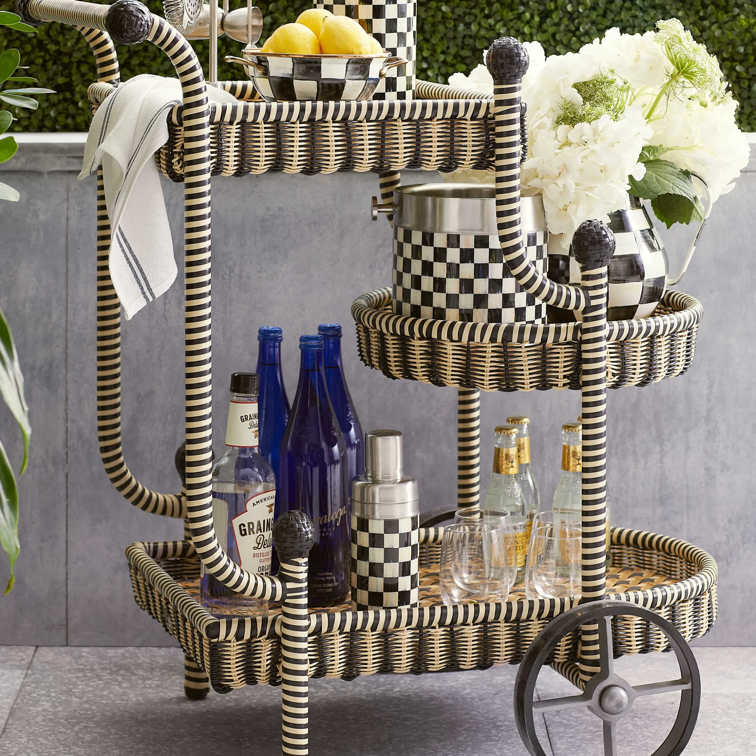 Clearance MacKenzie-Childs Courtyard Bar Cart