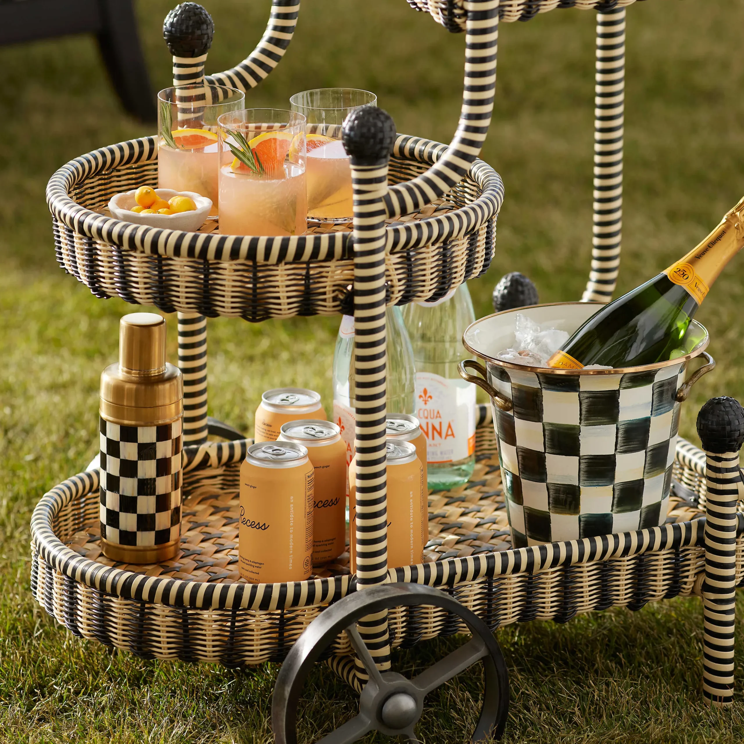 Clearance MacKenzie-Childs Courtyard Bar Cart