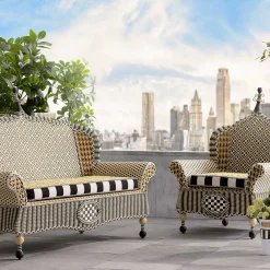 Best MacKenzie-Childs Courtyard Outdoor Loveseat - Queen Bee