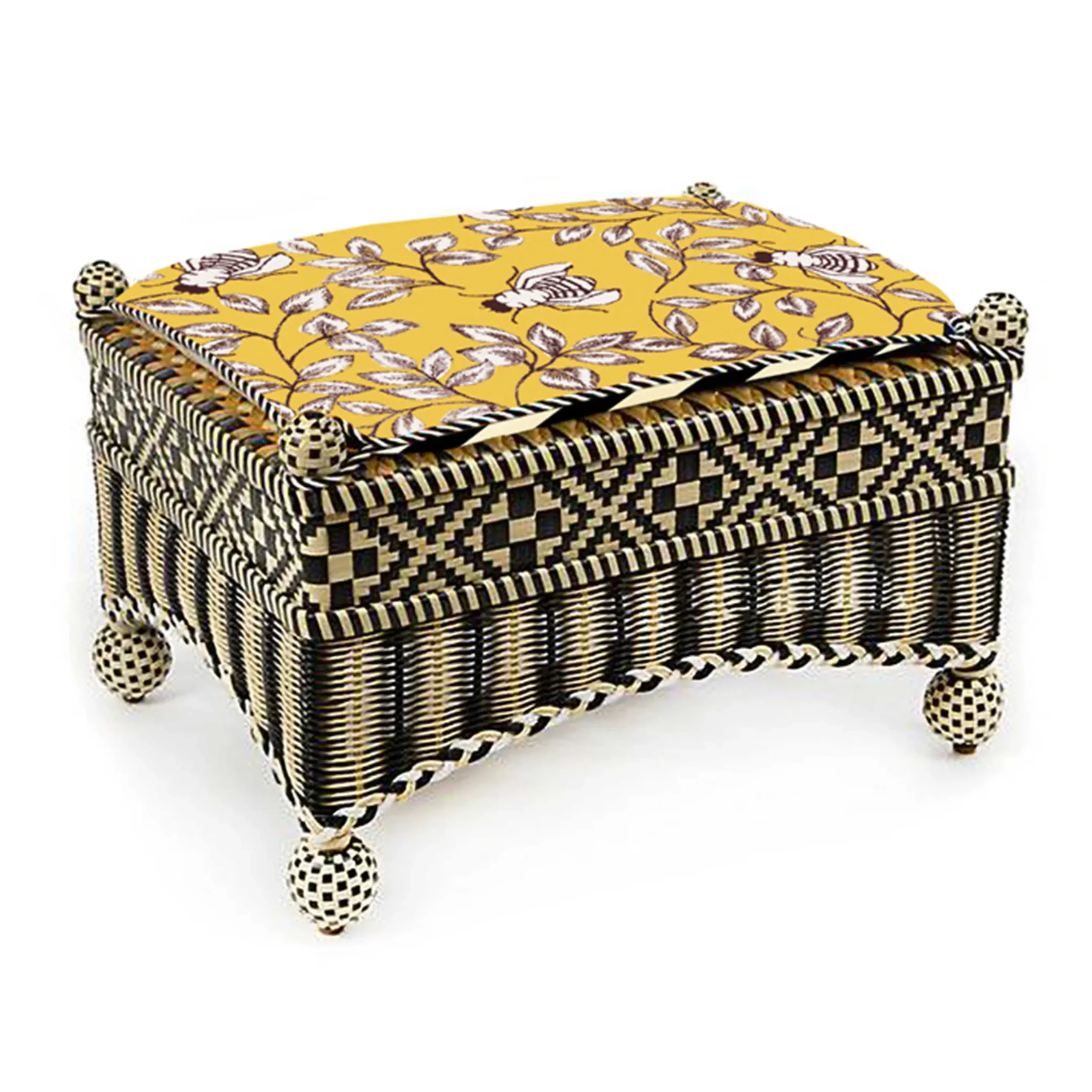 Outlet MacKenzie-Childs Courtyard Outdoor Ottoman - Queen Bee