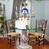 Clearance MacKenzie-Childs Dark Flower Basket Side Chair